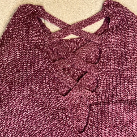 NWT Entro Magenta Scoop Neck Oversized Sweater - Size Small - Picture 2 of 6